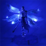 Anime Digimon Adventure Figures, Angewomon, Angemon, LED Action Figurines, modelo de estátua em PVC, boneca de coleção, brinquedos para crianças, 28cm