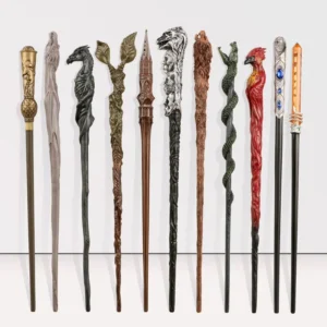 14 estilos de varinhas mágicas de harry com caixa, núcleo de metal, brinquedo mágico para crianças, cosplay, adereços de feiticeiro, modelo de ornamentos colecionáveis, presentes para meninos
