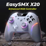 EasySMX X20 Controle PC Controlador Sem Fio Gamepad Aprimorado Controle Compatível com PC/NS/TV/Telefone/Laptop, Salão Micro Gatilhos Joystick RGB Efeito
