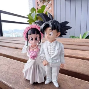 Dragon Ball Z Anime Figure, Son Goku, ChiChi, Casar, Coleção Desktop Decoration, Action Figure, Enfeites de Carro, Presentes, 10cm