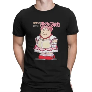 Puella Magi Madoka Magica Anime Tops masculinos, camiseta clássica engraçada, 100% algodão, alta qualidade, humor, presentes de aniversário