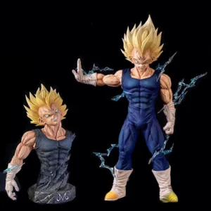 Anime Dragon Ball Z Majin Vegeta Figura, Coleção Estátua Modelo Brinquedos, Figura de Ação Substituir Cabeça, PVC, 26cm