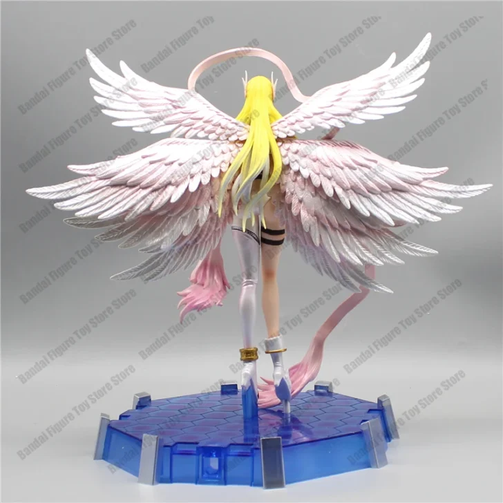 Anime Digimon Adventure Figures, Angewomon, Angemon, LED Action Figurines, modelo de estátua em PVC, boneca de coleção, brinquedos para crianças, 28cm