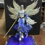 Anime Digimon Adventure Figures, Angewomon, Angemon, LED Action Figurines, modelo de estátua em PVC, boneca de coleção, brinquedos para crianças, 28cm