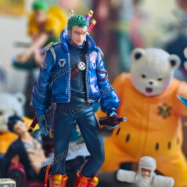 One Piece Anime PVC Action Figures, Egghead Zoro Figure, Modelo de Coleção, Brinquedos Presentes, 9.44in, 24cm