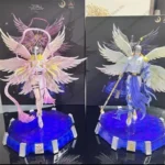 Anime Digimon Adventure Figures, Angewomon, Angemon, LED Action Figurines, modelo de estátua em PVC, boneca de coleção, brinquedos para crianças, 28cm